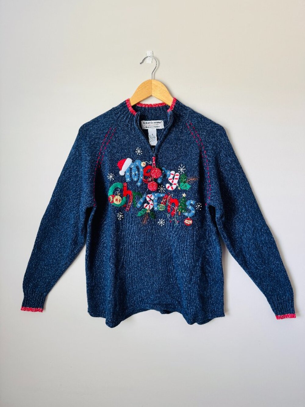 Heriloom Collectible Christmas Collection Vintage Christmas Sweater Womens L Blu